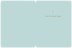 Inside of a holiday greeting card featuring a minimal snowflake design and the message 'AND COOL WINTER WISHES' on a light blue background.