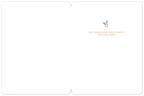 Inside of holiday greeting card, minimalist design, golden 'And happiness throughout the New Year' text, small holly accent, blank space for personalized message.