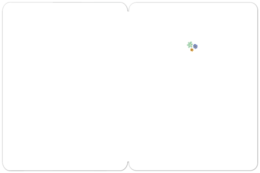 Inside view of the blank greeting card, offering ample space for a personalized message. Features a subtle cluster of tiny, colorful flowers in the top right corner, matching the card's nature theme.