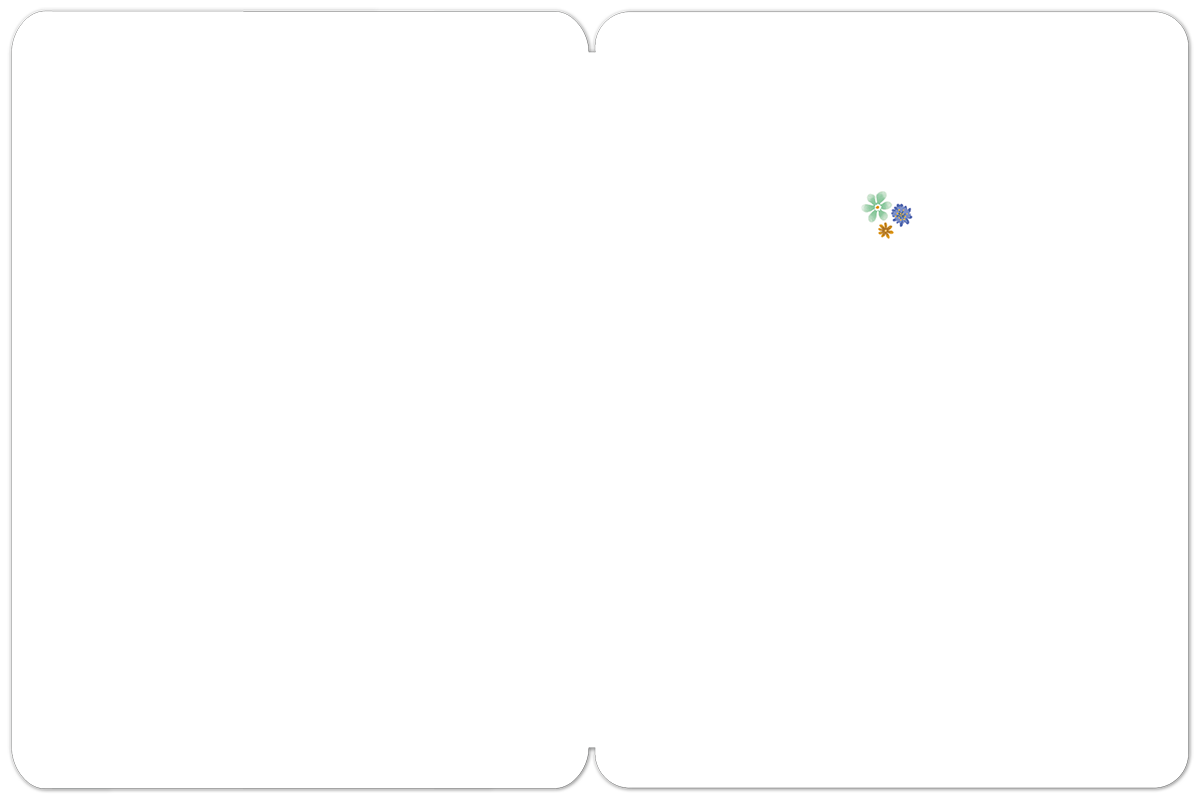 Inside view of the blank greeting card, offering ample space for a personalized message. Features a subtle cluster of tiny, colorful flowers in the top right corner, matching the card's nature theme.