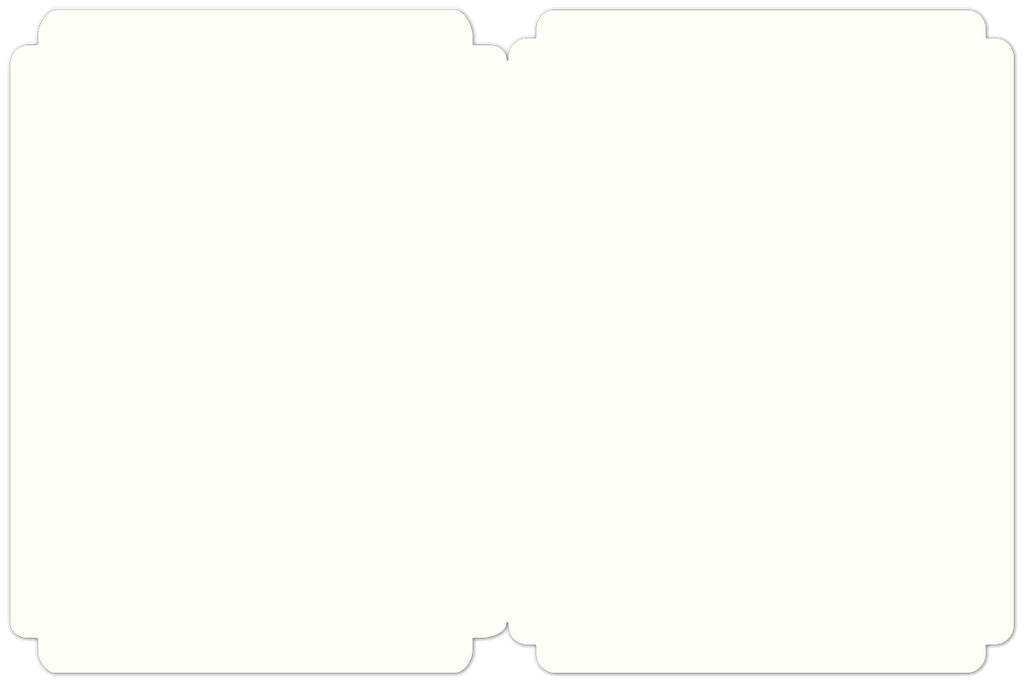 Blank ivory interior of a premium greeting card with decorative scalloped edges, ready for a personalized handwritten message.