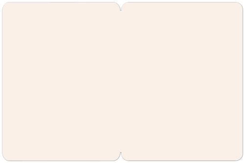 Blank inside of a greeting card, ready for a personalized message, featuring smooth, light cream-colored paper and rounded corners.