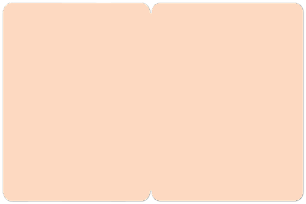 Blank interior of a pastel peach greeting card, ready for a personalized message.
